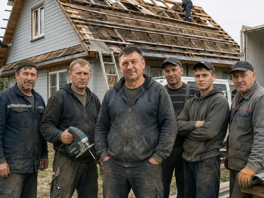 Кровельные работы на объекте